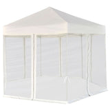 Hexagonal Pop-Up Marquee with 6 Sidewalls Cream White 3.6x3.1 m 42109