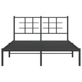 Metal Bed Frame without Mattress with Headboard Black 135x190cm 355560