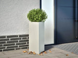 Garden Planters 2 pcs White Triangular 30x26x75 cm Steel 851146