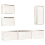 TV Cabinets 6 pcs White Solid Wood Pine 3100185