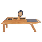 Folding Sun Loungers with Wheels 2 pcs Solid Teak and Textilene 3073000