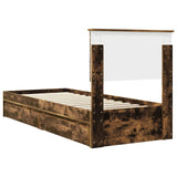 Storage Bed with Drawer Smoked Oak 75 x 190 cm Engineered Wood 3410851