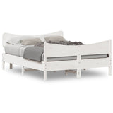 Bed Frame without Mattress White 140x190 cm Solid Wood Pine 3216394