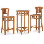 ZNTS 3 Piece Garden Bar Set Solid Teak Wood 3053646
