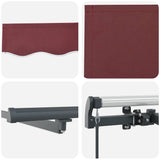 Manual Retractable Awning Burgundy 400x300 cm 3310186