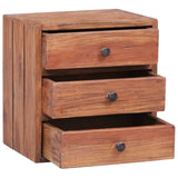 ZNTS Bedside Cabinet with 3 Drawers 35x25x35 cm Solid Mahogany Wood 283938