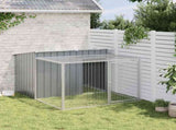 Dog House with Run Anthracite 153x194x110 cm Galvanised Steel 3214222