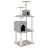 Cat Tree with Sisal Scratching Posts Light Grey 167 cm 172068