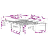 Bed Frame without Mattress 140x190 cm Solid Wood Pine 3308744
