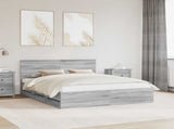 Bed Frame with Drawer Grey Sonoma 160 x 200 cm Engineer Wood 3410691