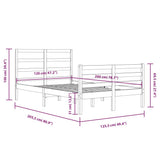 Bed Frame without Mattress White Solid Wood Pine 120x200 cm 3105002