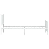 Metal Bed Frame without Mattress with Footboard White 100x200cm 350944