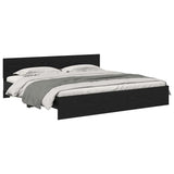 Bed Frame with Headboard Black Oak 200 x 200 cm Engineered Wood 3403603