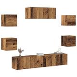 5 Piece TV Cabinet Set Wall-mounted Old Wood 3329207