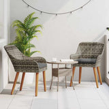 Garden Chair 2 pcs Grey 62.5 x 55 x 82 cm Poly Rattan 42006214