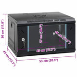Network Cabinet with Storage Black 53 x 45 x 30 cm Steel 42017647
