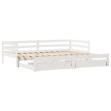 Daybed with Trundle and Drawers without Mattress White 80x200 cm 3302149