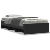 Bed Frame without Mattress Black 75x190 cm Small Single Engineered Wood 3295710