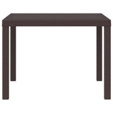 Garden Table Brown 100 x 100 x 73 cm Poly Rattan 871681