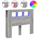 LED Headboard Grey Sonoma 120x18,5x103,5 cm Engineered Wood 837342
