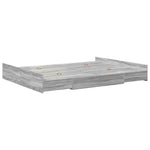 Storage Bed Frame Grey sonoma 150 x 200 cm Engineered wood 3335290