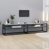TV Cabinet White Marble 200x40x40.5 cm Tempered Glass 331728