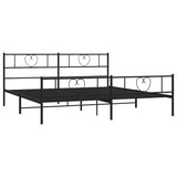 Metal Bed Frame without Mattress with Footboard Black 193x203cm 355487