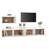 TV Cabinets 3 pcs White Solid Wood Pine 3100275