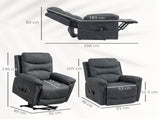 Power Lift Recliner Chair with Vibration Massage, Heat, USB - Grey T3398P422792