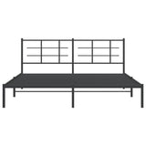 Metal Bed Frame without Mattress with Headboard Black 180x200cm 355565