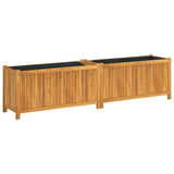 Garden Planter with Liner 199x38.5x50 cm Solid Wood Acacia 366443