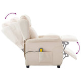 Massage Chair with Cushion Cream 93.5 x 67.5 x 101.5 cm Fabric 348358