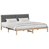 Bed Frame with Headboard Brown 200 x 200 cm Solid Pine Wood 3394399