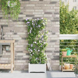 Garden Planter White 40 x 40 x 126 cm Plastic 42002916