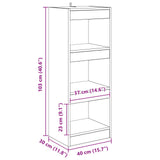 Book Cabinet Old wood 40 x 30 x 103 cm Engineered wood 880453