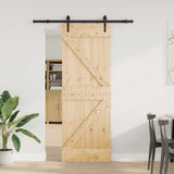 Sliding Door NARVIK Natural and Black 70 x 210 cm 3445239