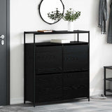 Shoe Cabinet Black Oak 100 x 34 x 112 cm Engineered Wood 3365549