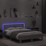 Bed Frame Grey Sonoma Engineered wood, Plywood 135x190 cm Double 3207572