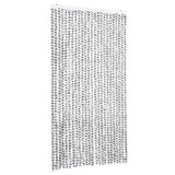 Fly Curtain Light Grey and Dark Grey 100x230 cm Chenille 377398