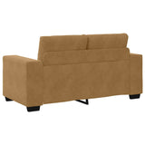 Sofa Set with Cushion 3 pcs Brown 221 x 78 x 80 cm Velvet 3324646