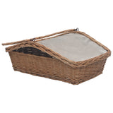 Firewood Basket with Handle 61.5x46.5x58 cm Brown Willow 286989