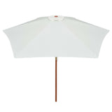 Garden Parasol 270x270 cm Wooden Pole Cream White 42962