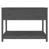 Planter with Shelf Grey 111.5x111.5x81 cm Solid Wood Pine 823803