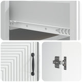 Sideboard High Gloss White 66 x 34.5 x 89.5 cm Engineered Wood 894869