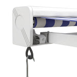 Retractable Awning Blue and White 4x3 m Fabric and Aluminium 3154523