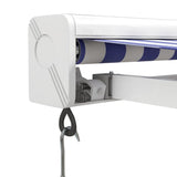 Retractable Awning Blue and White 4x3 m Fabric and Aluminium 3154523