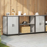 Kitchen Storage Set HATTEM 3 pcs Silver Galvanised Steel 3392671