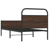 Bed Frame without Mattress 107x203 cm Brown Oak Engineered Wood 4100496