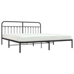 Metal Bed Frame without Mattress with Headboard Black 193x203cm 352584