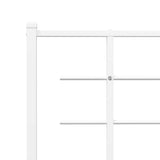 Metal Bed Frame without Mattress with Footboard White 135x190cm 355627